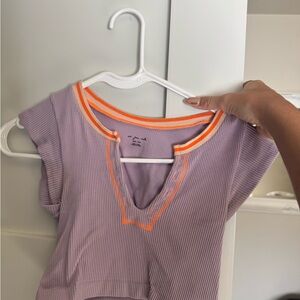 Urban Outfitters Out from Under Lavender and Neon Orange Crop Top